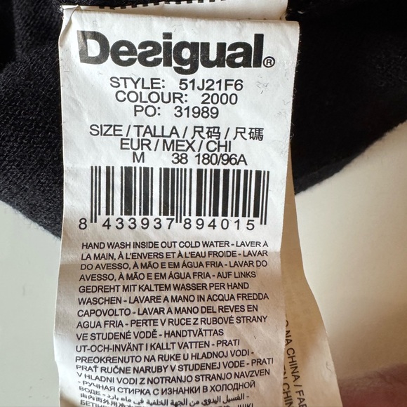Desigual black dress with design Sz. Med - Picture 10 of 10